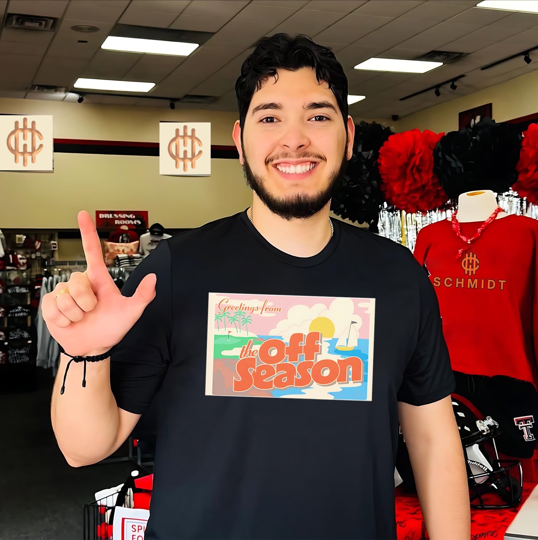 Greetings from the off seasons graphic shirt