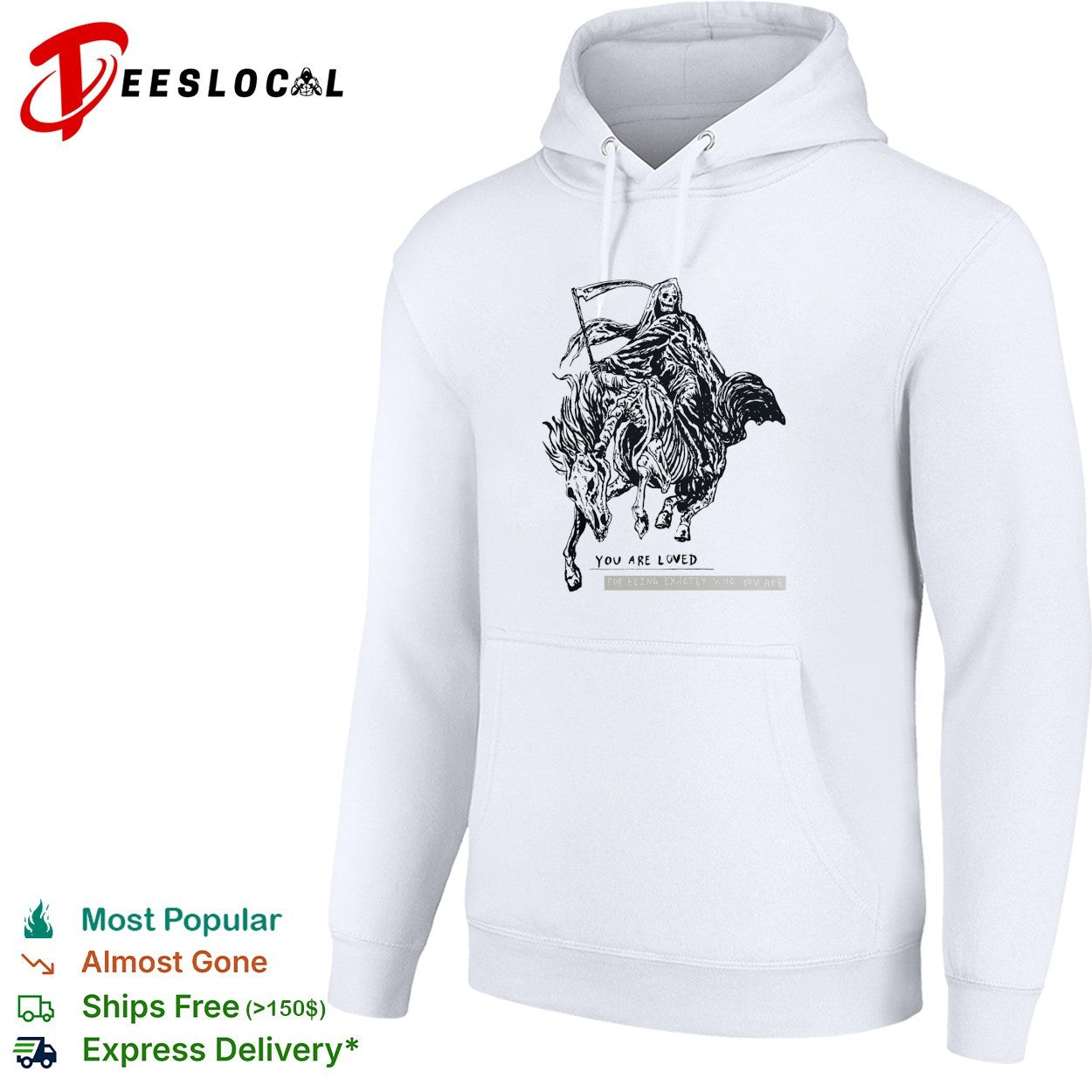 Grim reaper riding skeleton horse you are loved shirt
