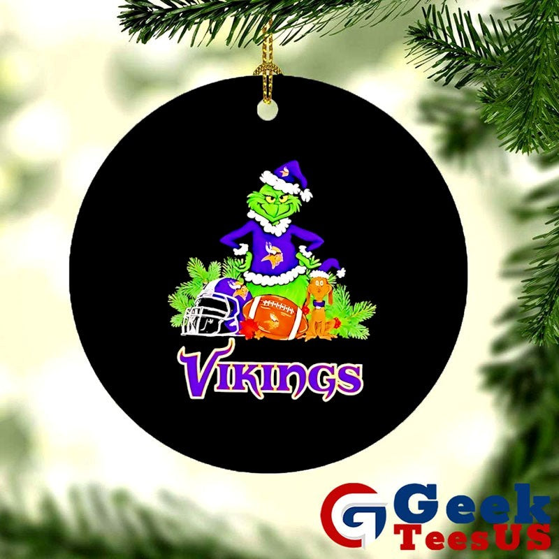 Grinch and Max Dog Minnesota Vikings Football Merry Christmas shirt