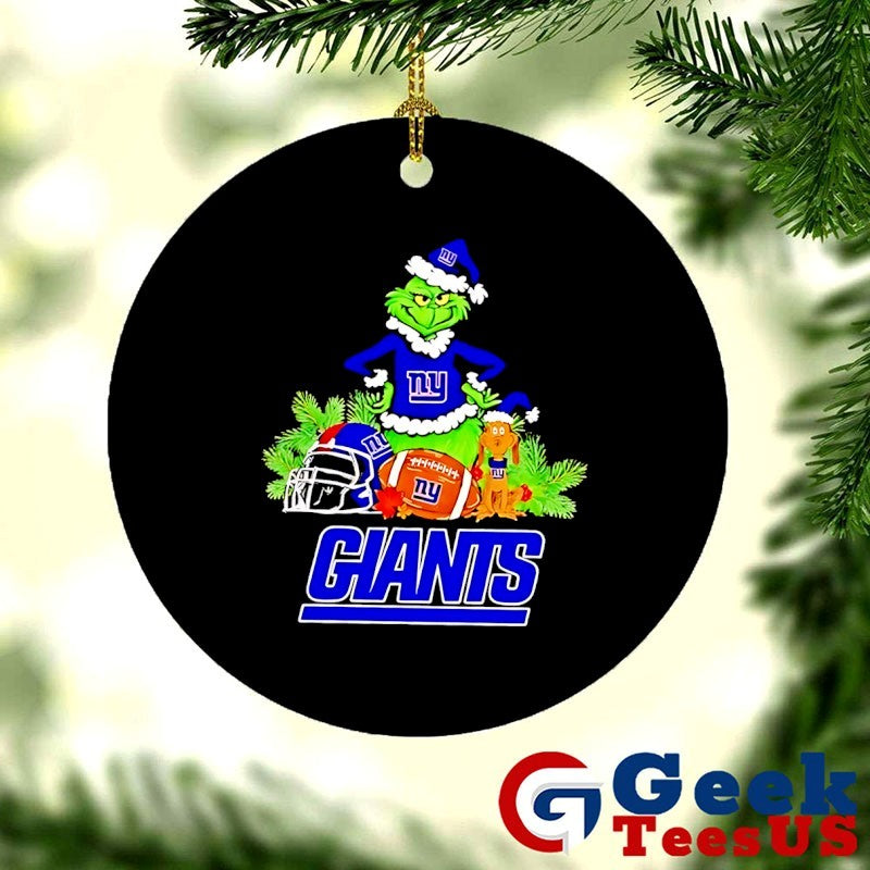 Grinch and Max Dog New York Giants Football Merry Christmas shirt