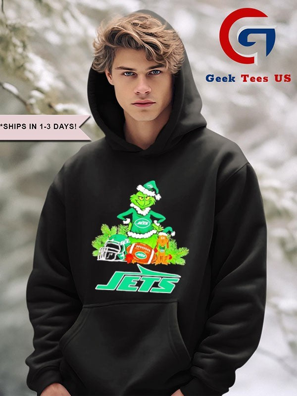 Grinch and Max Dog New York Jets Football Merry Christmas shirt