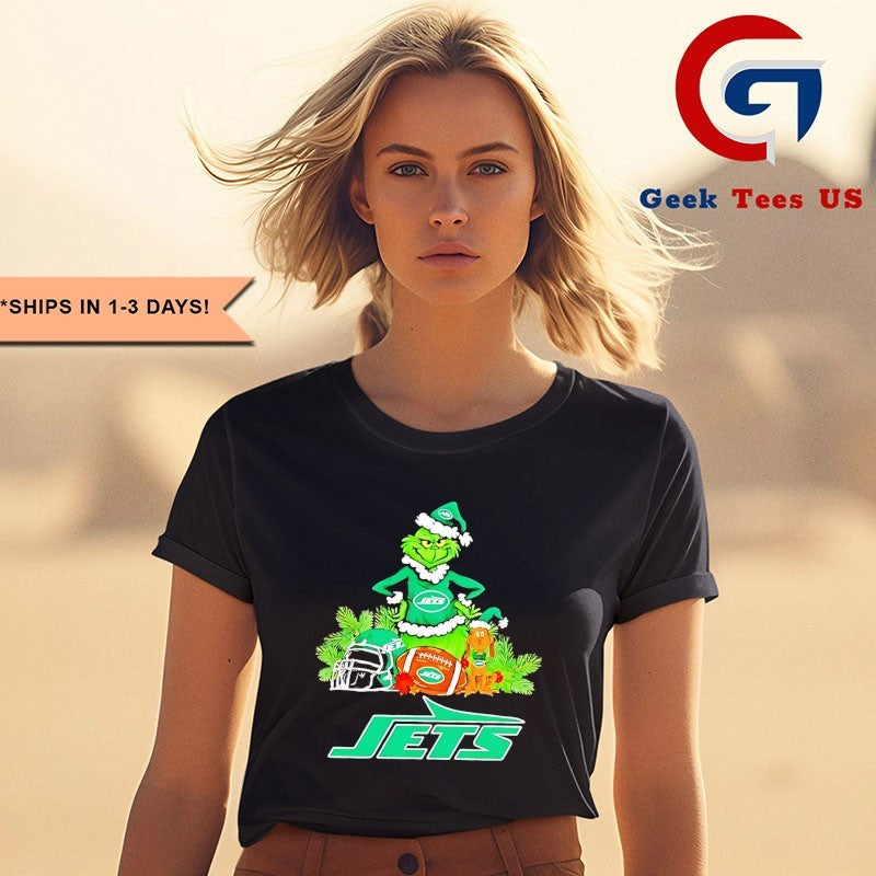 Grinch and Max Dog New York Jets Football Merry Christmas shirt