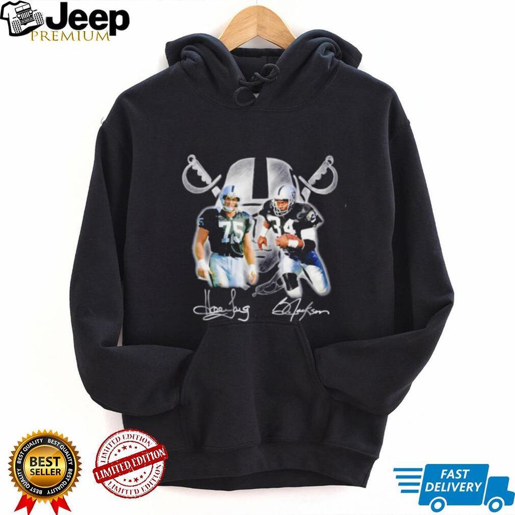 Bo & Howie Vintage Oakland Raiders Howie Long 75 and Bo Jackson 34 Signature shirt