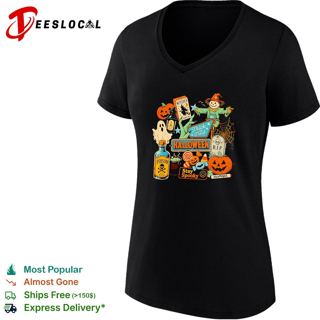 Halloween stay spooky collage shirt