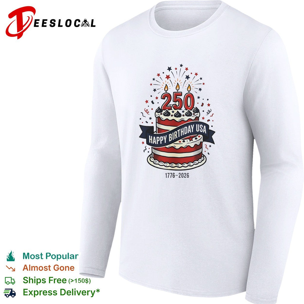 Happy birthday USA 250 years 1776 2026 shirt