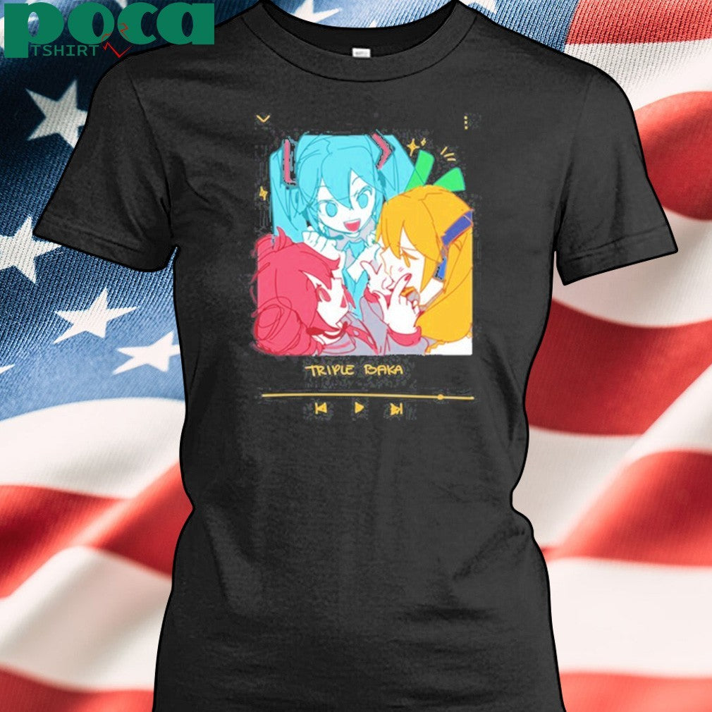 Hatsune Miku And Kasane Teto Triple Baka Shirt