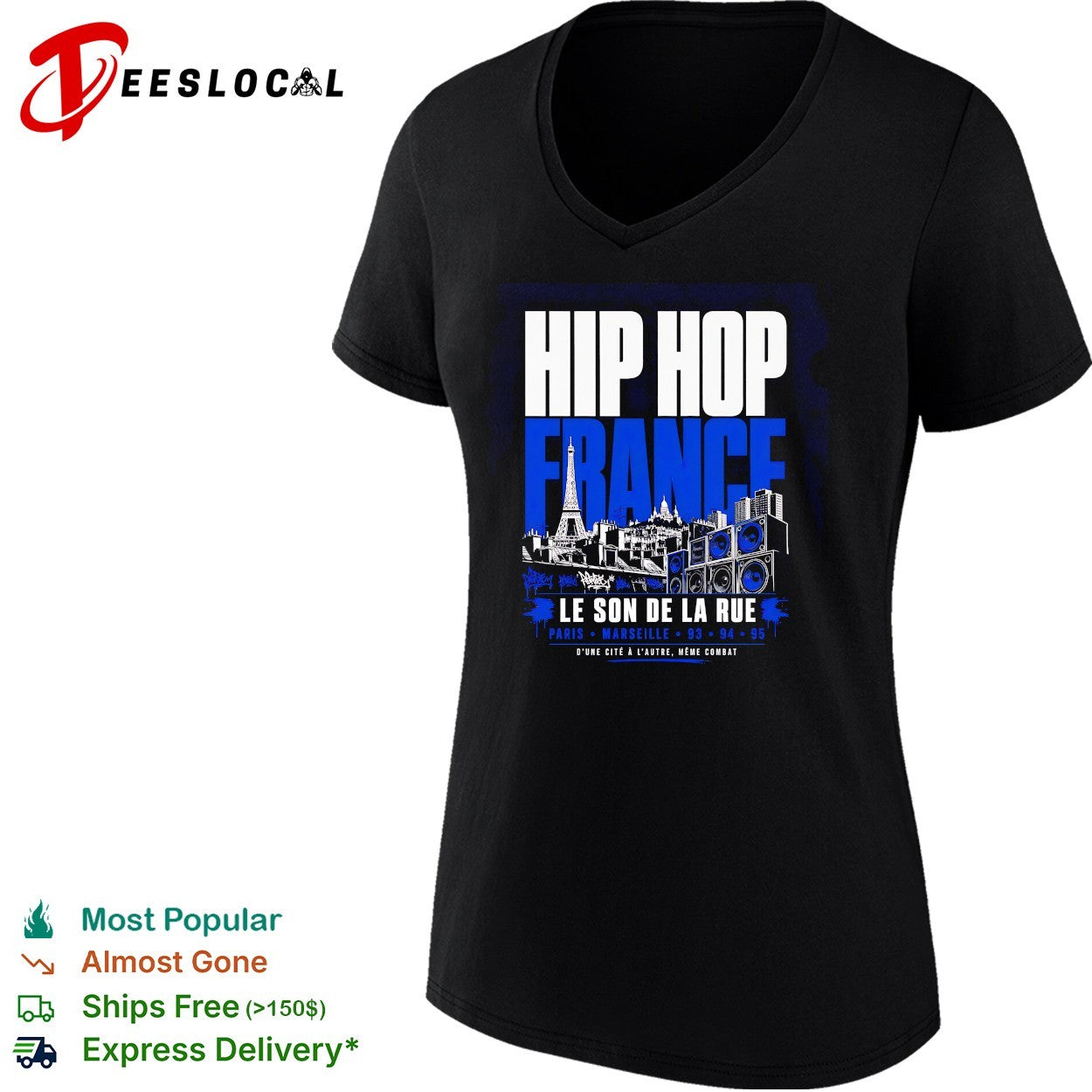 Hip hop France Le son de la rue Eiffel Tower shirt