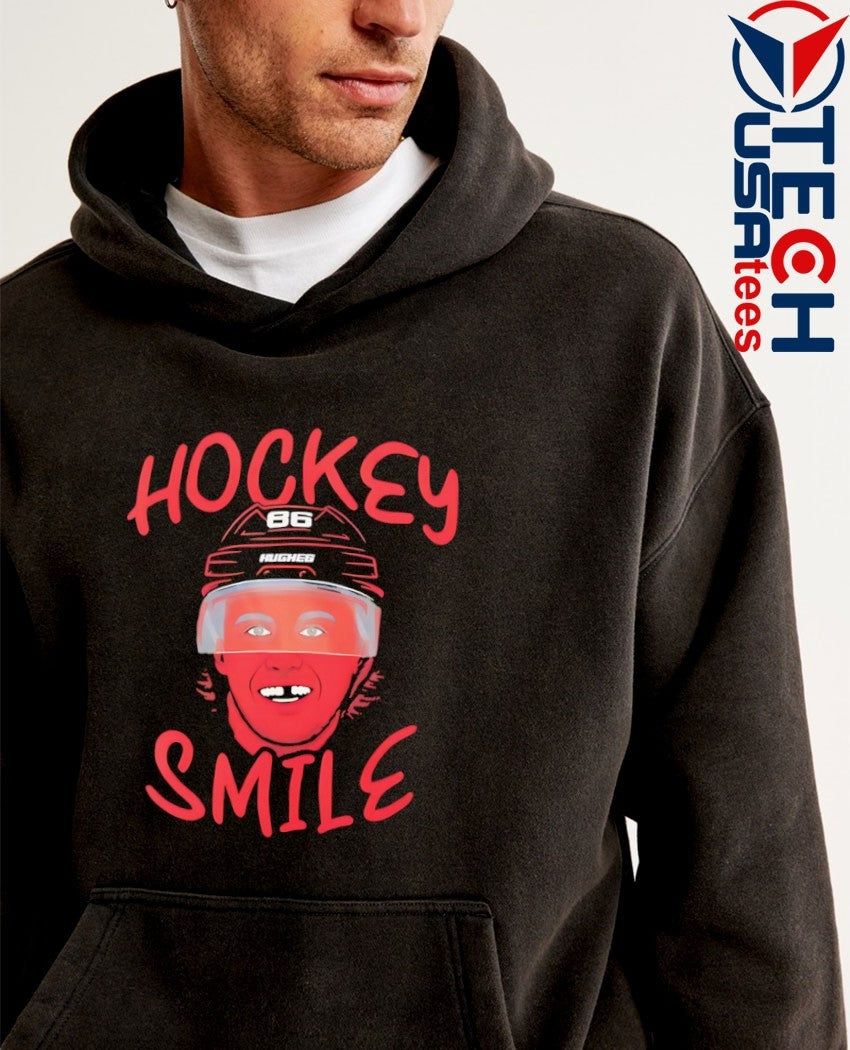 Hockey smile Jack Hughes Team USA shirt