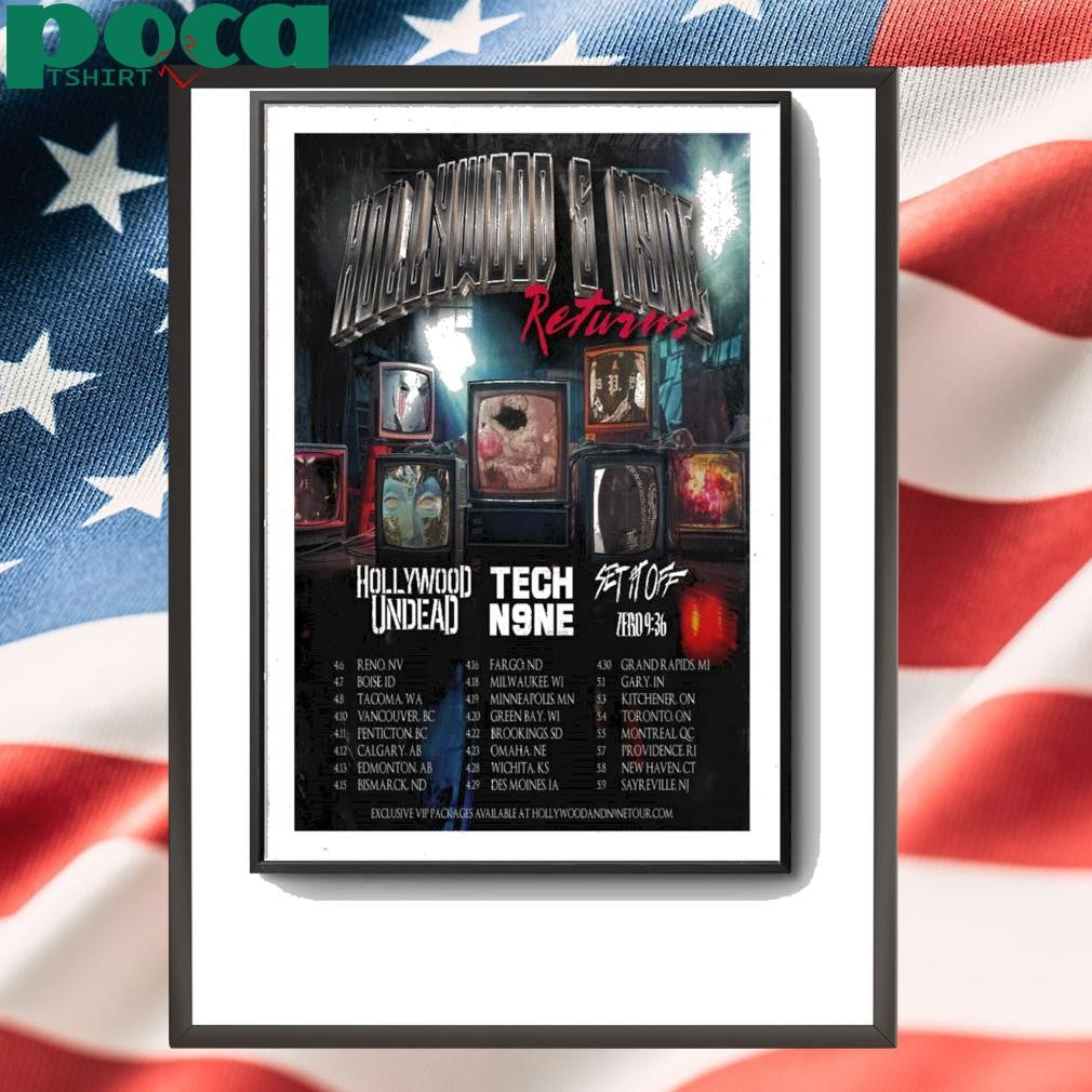 Hollywood & N9ne Poster Returns 2025 shirt