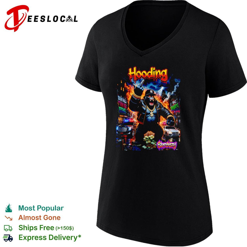 Hooding gorilla middle finger shirt