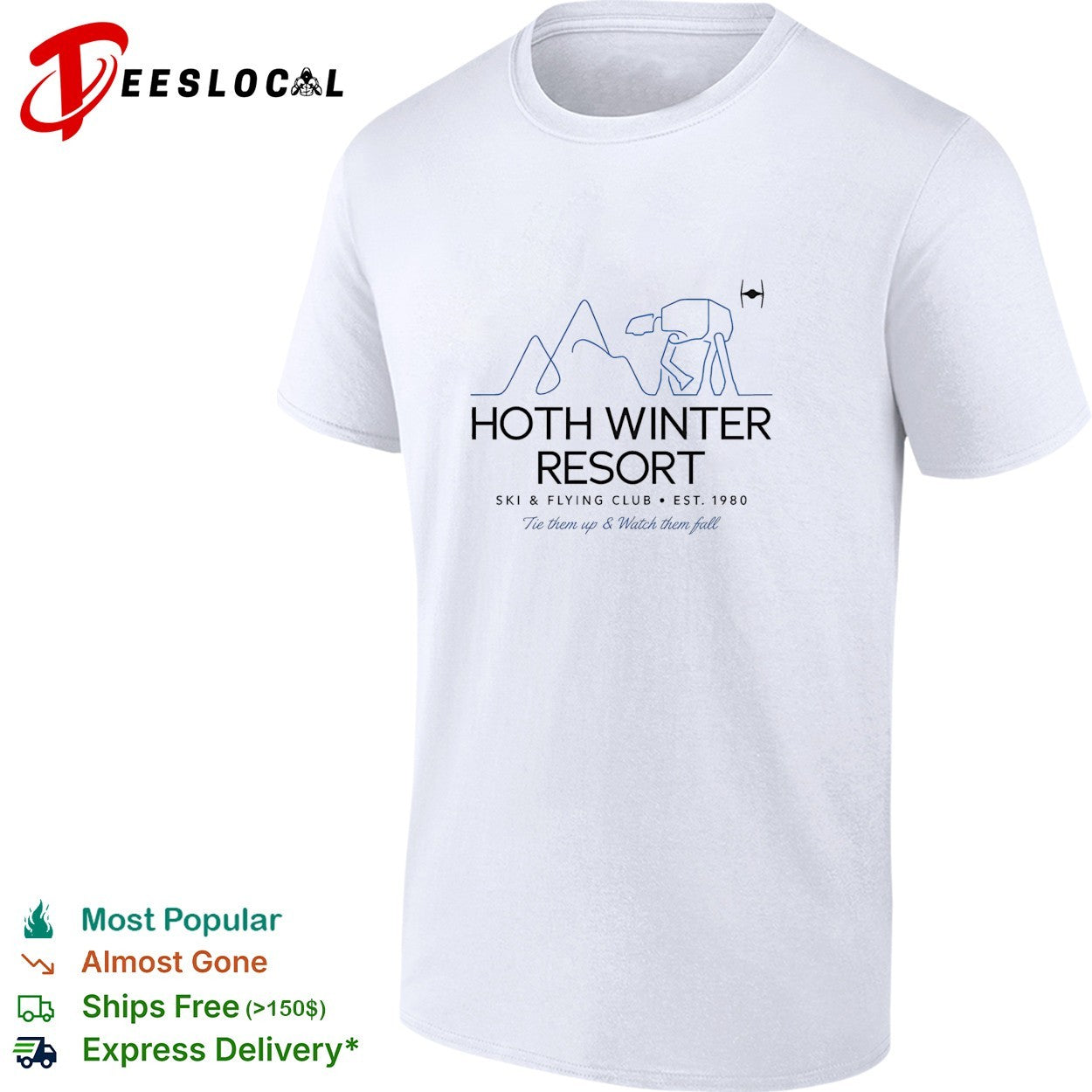Hoth Winter Resort ski flying club poster shirt