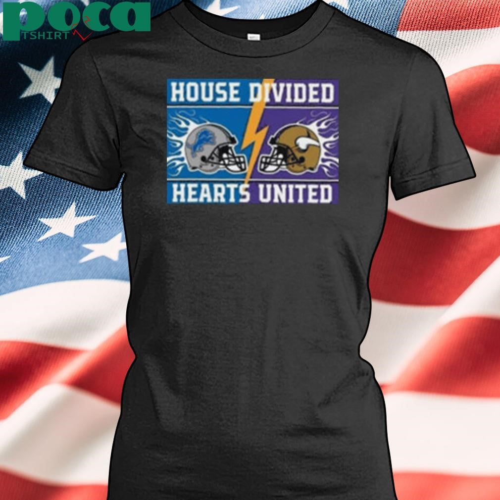 House Divided Detroit Lions Vs Minnesota Vikings Hearts United Shirt