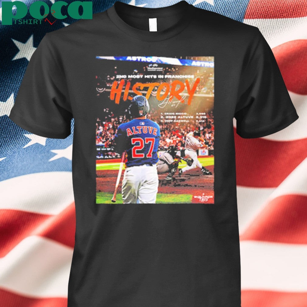 Houston Astros Congrats Jose Altuve 2nd Most Hits In Franchise History Made Unisex T-Shirt