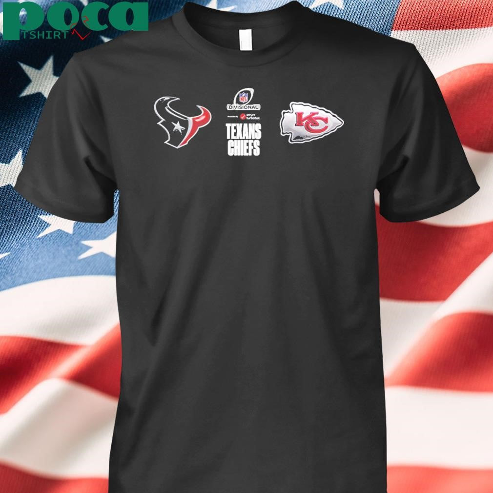 Houston Texans And Kansas City Chiefs Matchup 2025 AFC Divisional Round Head To Head Official Logo Teams Unisex T-Shirt