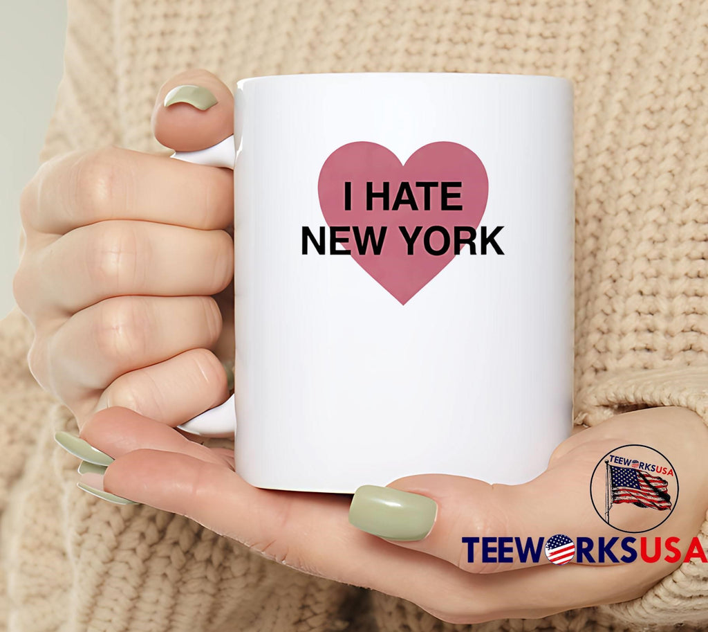 I Hate New York Pink Heart shirt