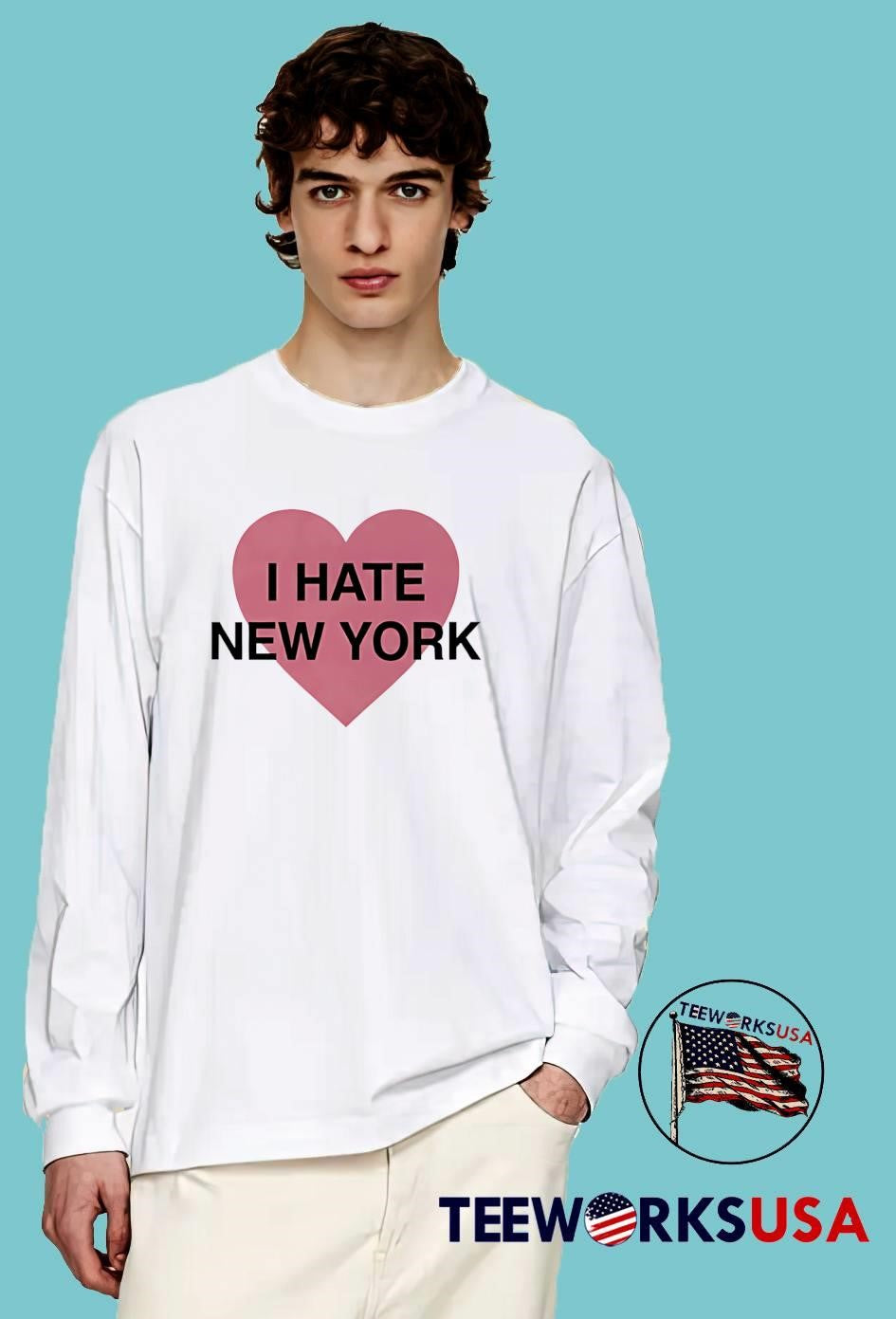 I Hate New York Pink Heart shirt