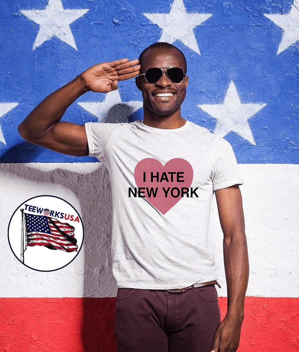 I Hate New York Pink Heart shirt