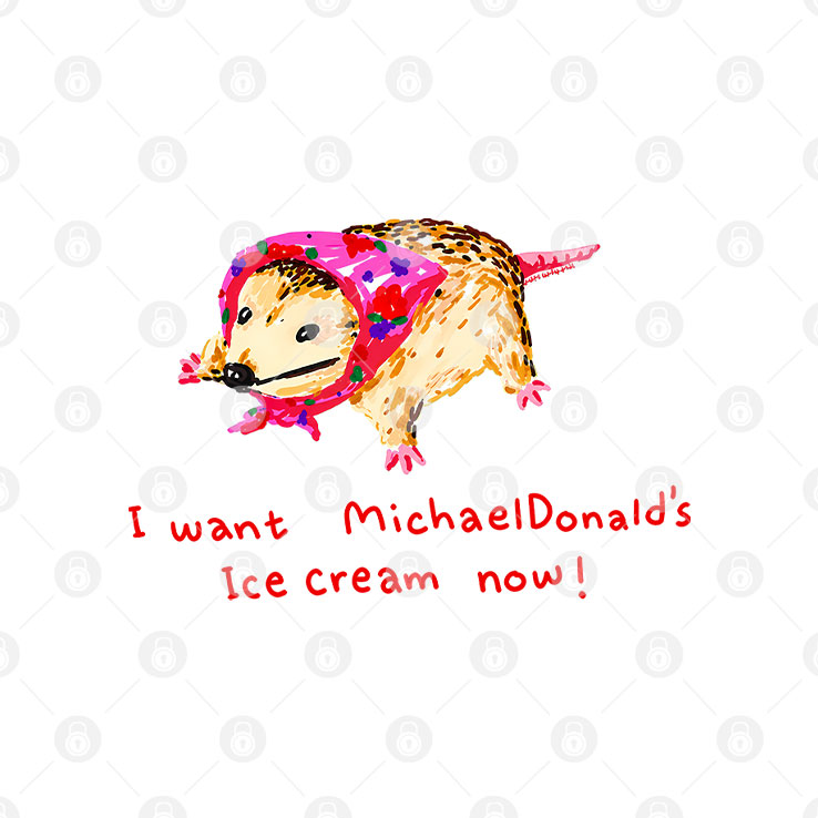 I Want MichaelDonald’s Ice Cream Now Opossum T Shirt