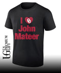 I heart John Mateer Oklahoma Sooners football logo shirt