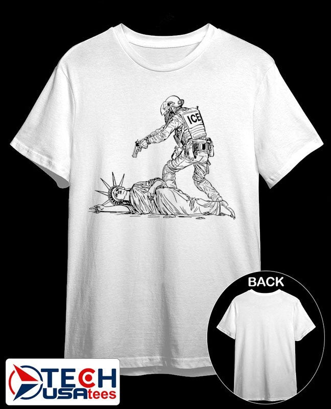 ICE agent assaulting the Statue of Liberty shirt