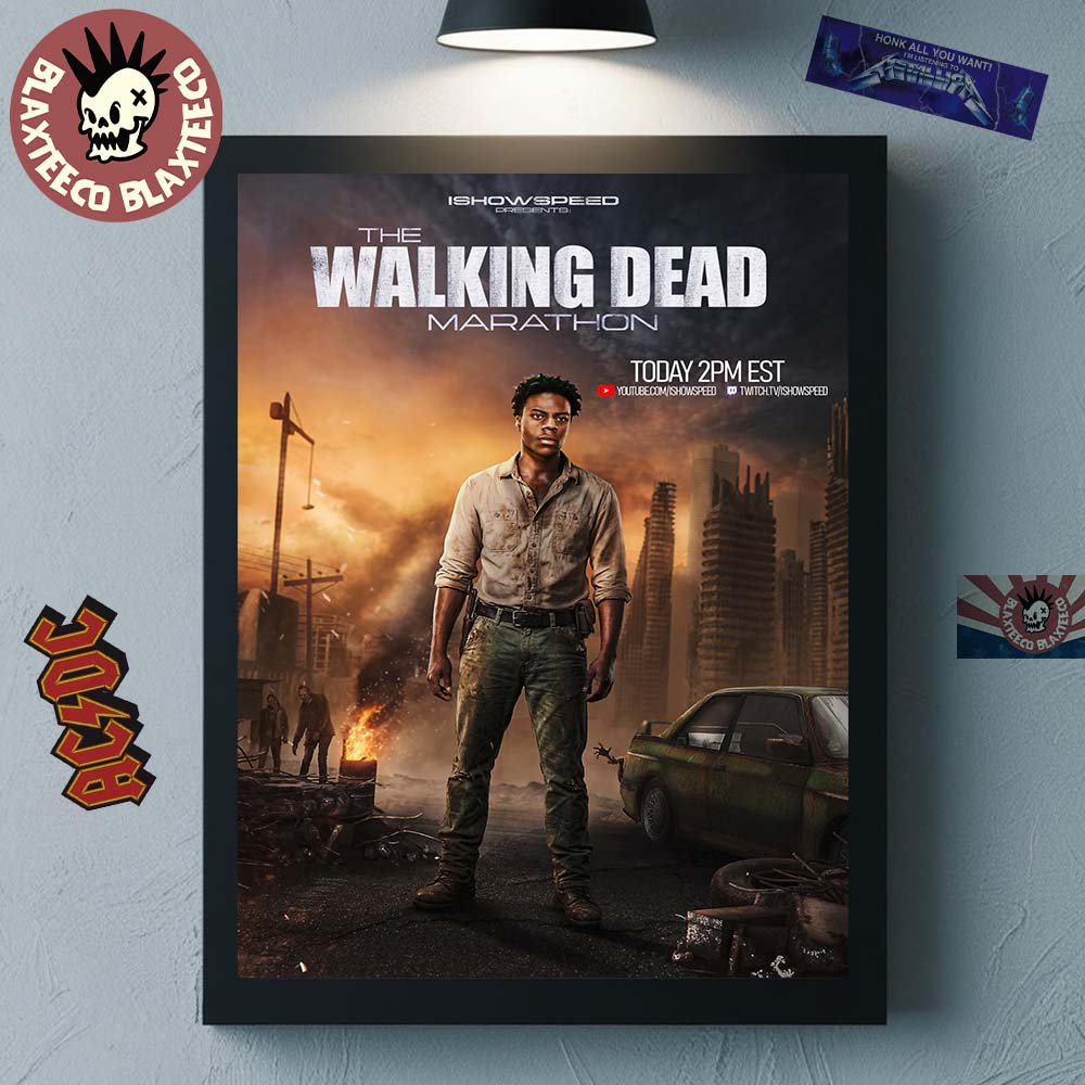 IShowSpeed The Walking Dead Marathon Live Stream Home Decor Poster Canvas