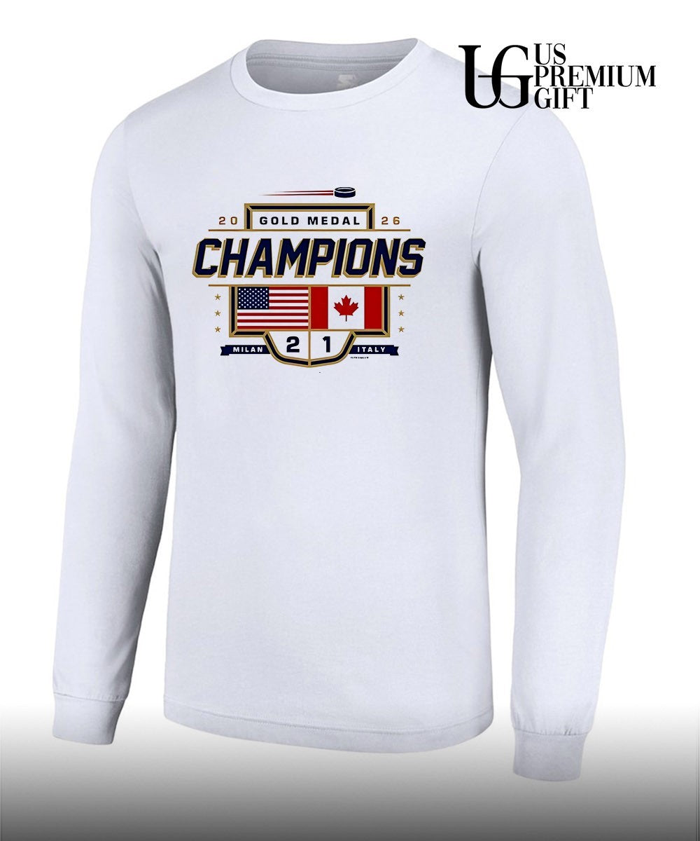 Ice Hockey USA Canada Gold Medal Champions 2026 Milan Italy shirt