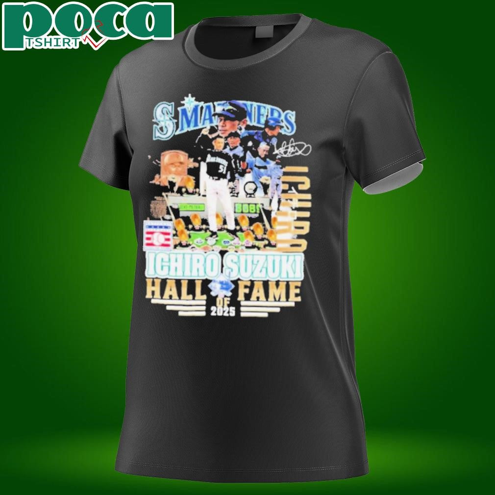 Ichiro Suzuki X Seattle Mariners MLB Hall Of Fame 2025 Signature T Shirts