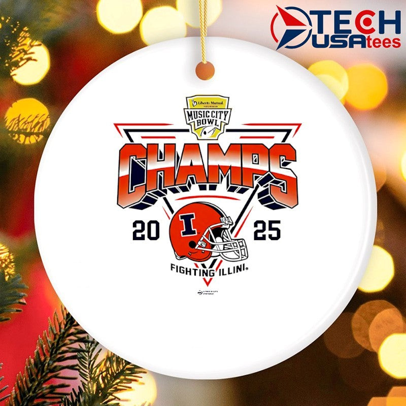 Illinois Fighting Illini 2025 Music City Bowl Champs helmet shirt