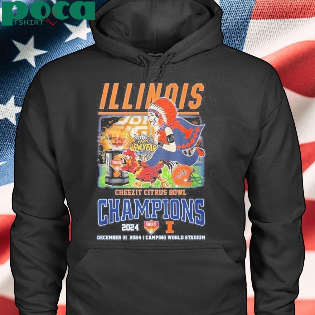 Illinois Fighting Illini Cheezit Citrus Bowl 2024 Champions Celebrating T-Shirt