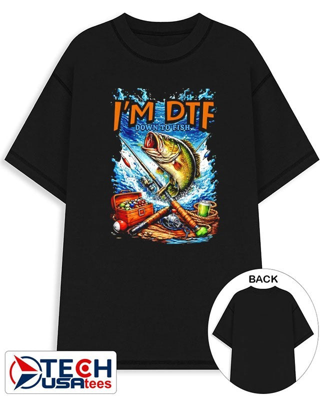 I’m DTF down to fish graphic shirt