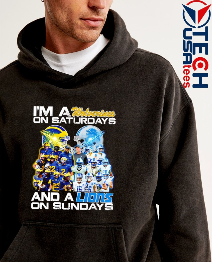 I’m a Wolverines on Saturdays and a Lions on Sundays graphic shirt