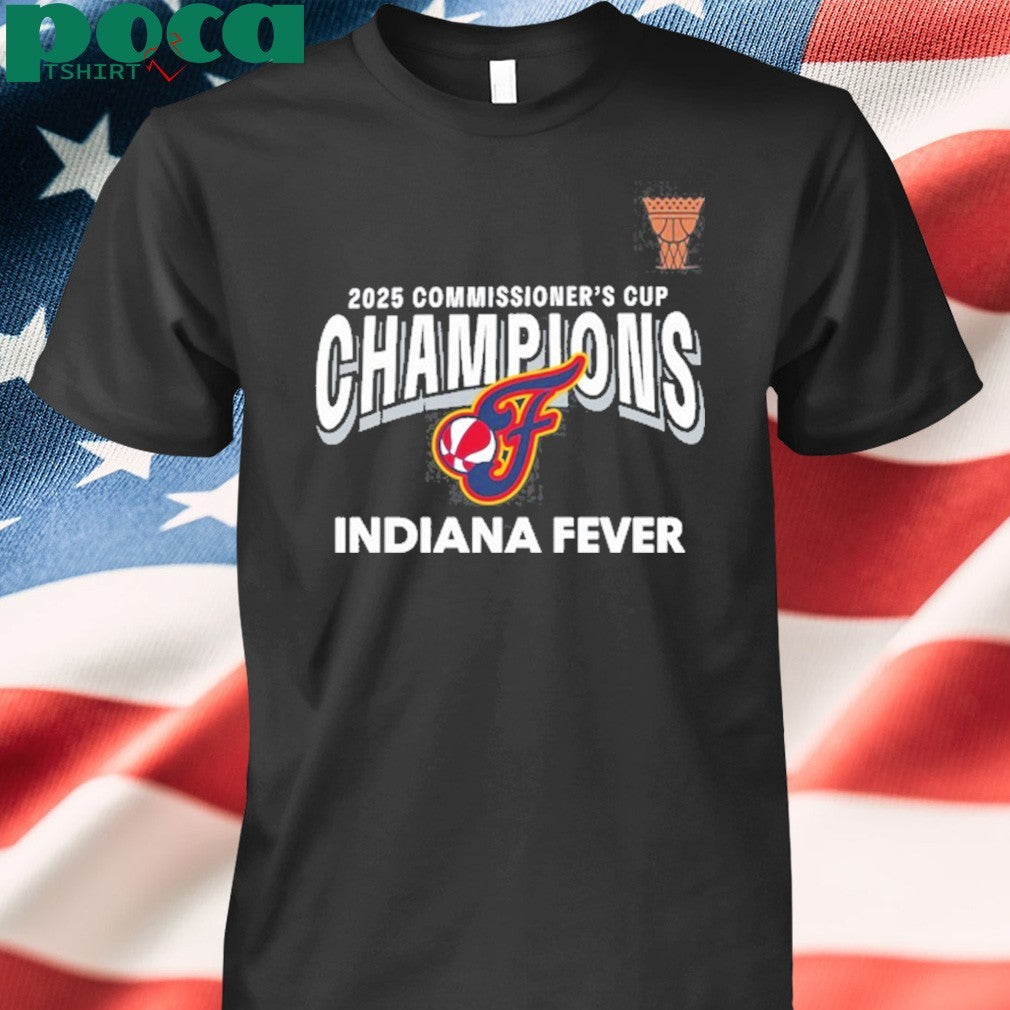 Indiana Fever New Era Black 2025 WNBA Commissioner’s Cup Champions T-Shirt