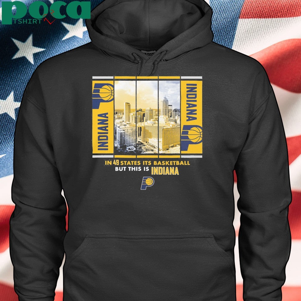 Indiana Pacers Stadium Essentials Unisex Skyline Boxout T-Shirt