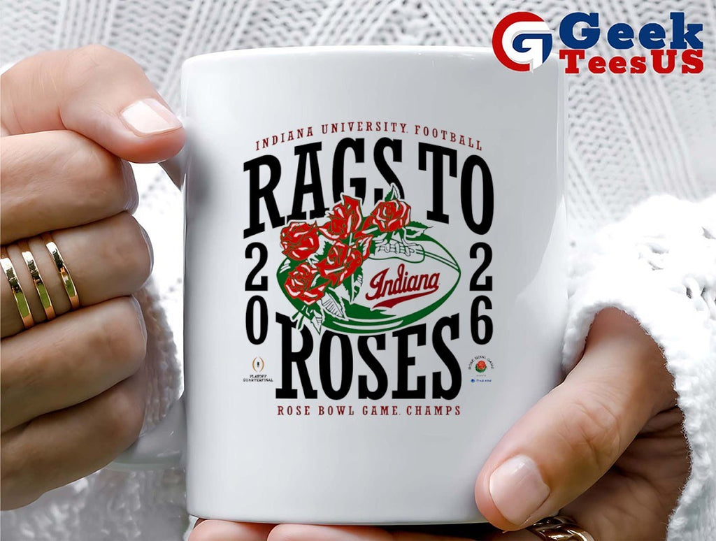 Indiana University Football Rags to Roses 2026 Rose Bowl Champs T-shirt