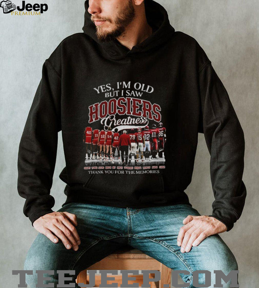 Indiana University basketball football players Yes I’m old but I saw Hoosiers 2026 shirt