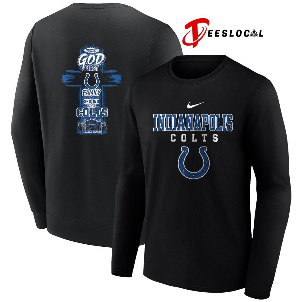 Indianapolis Colts God first family second cross shirt