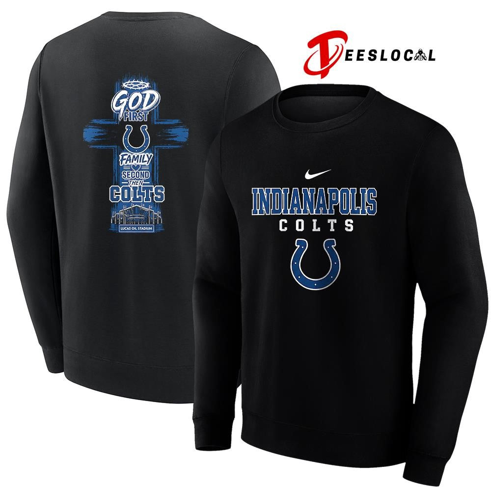 Indianapolis Colts God first family second cross shirt