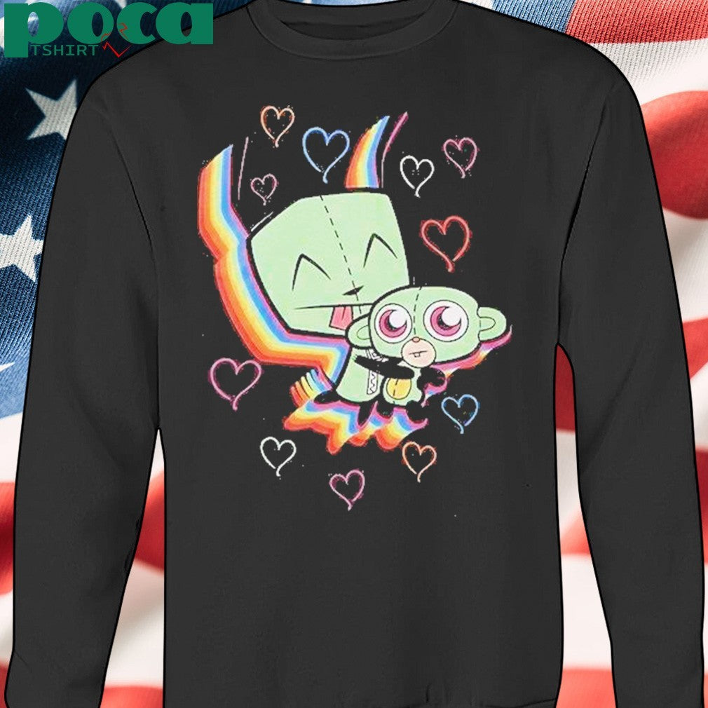 Invader Zim Gir Rainbow Hearts Shirt