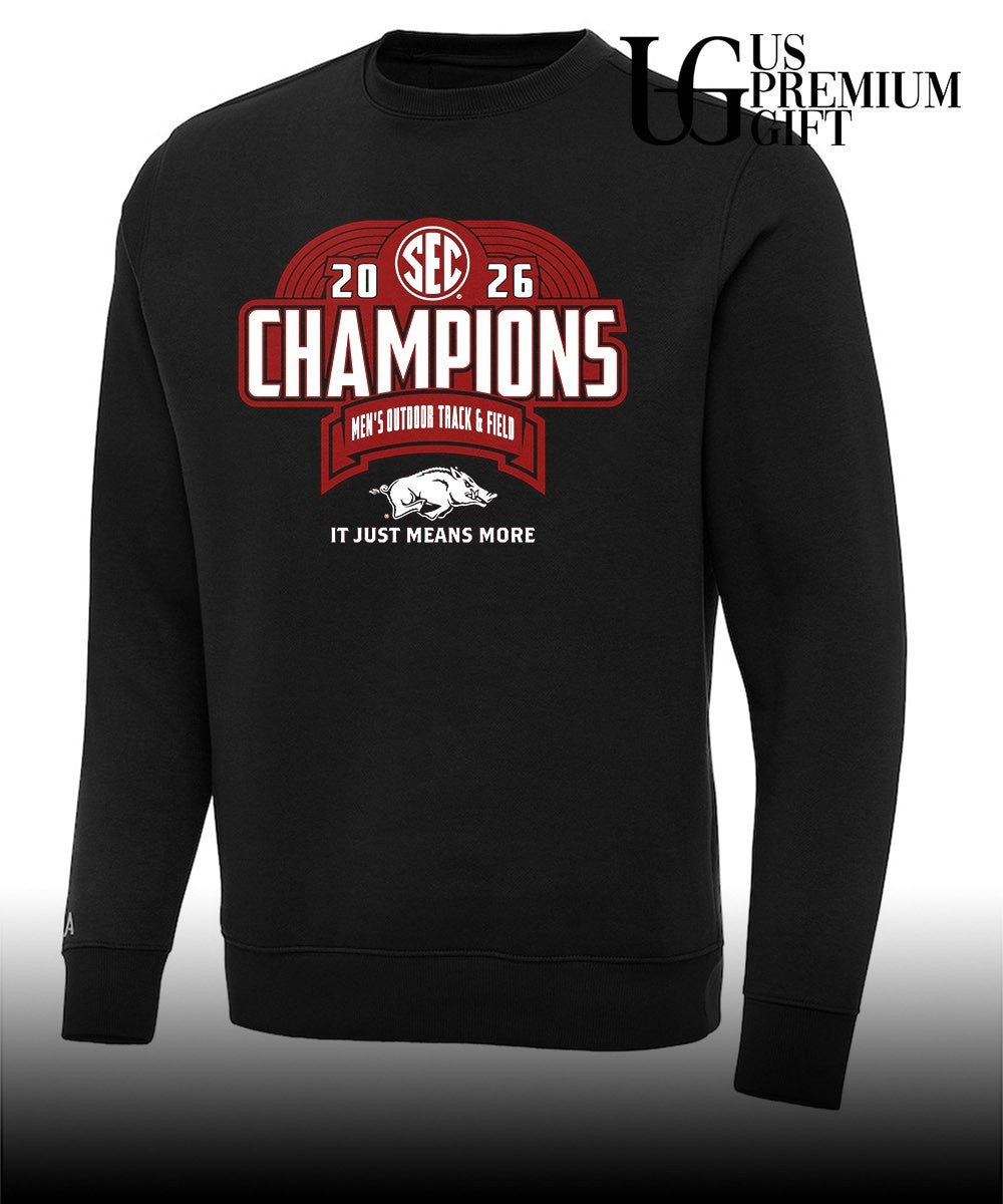 Arkansas Razorbacks 2026 SEC Men’s Outdoor Track & Field Champions logo T-shirt