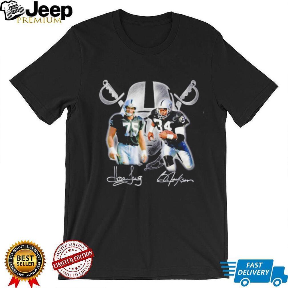 Bo & Howie Vintage Oakland Raiders Howie Long 75 and Bo Jackson 34 Signature shirt