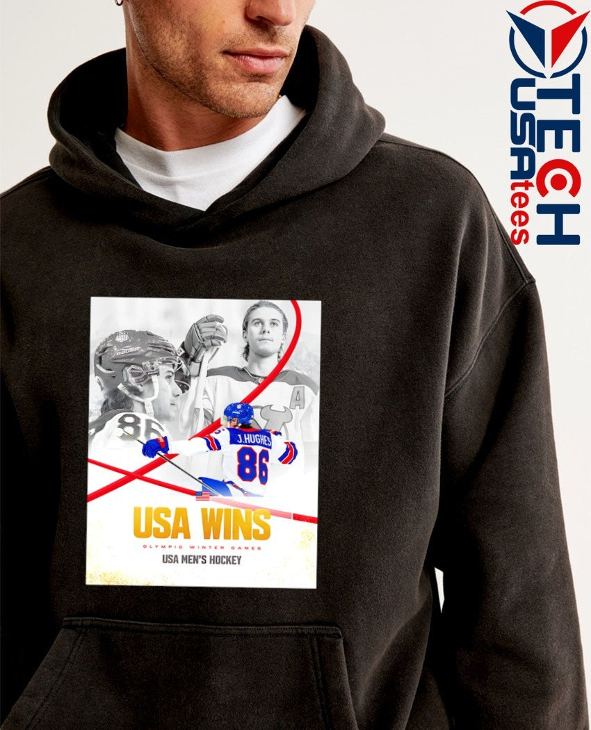 Jack Hughes USA Men’s Hockey win 2026 Olympic Winter Games shirt