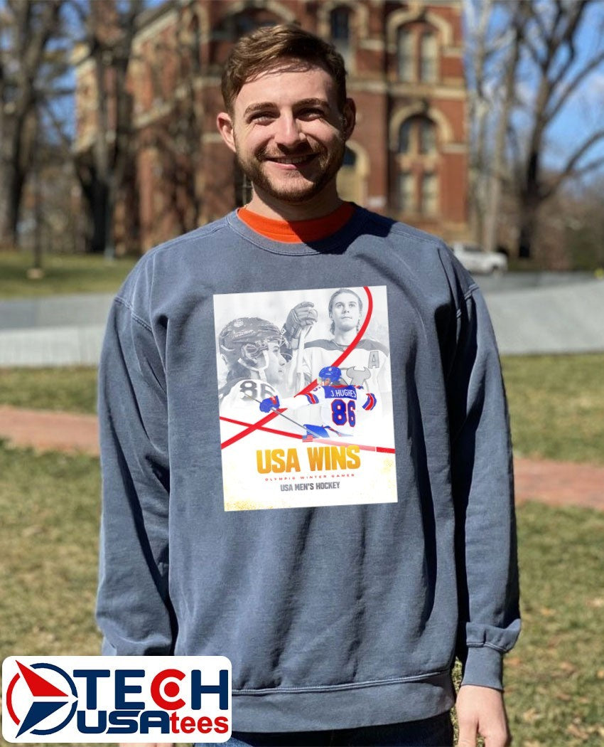 Jack Hughes USA Men’s Hockey win 2026 Olympic Winter Games shirt