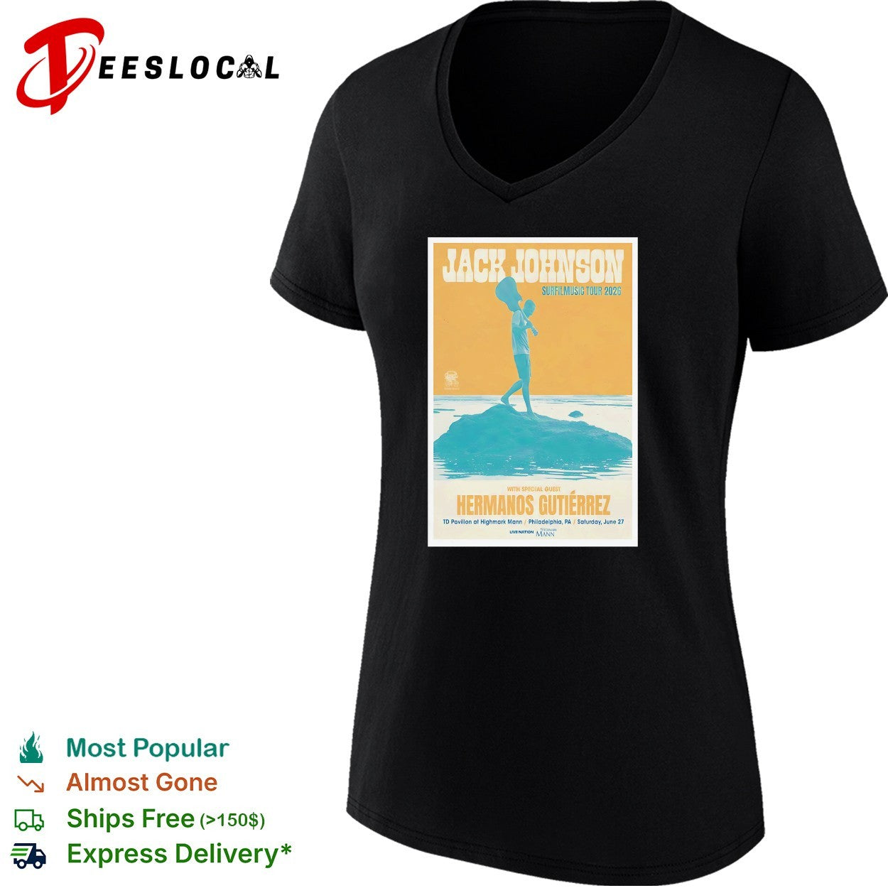 Jack Johnson Sunmoon tour 2026 poster shirt