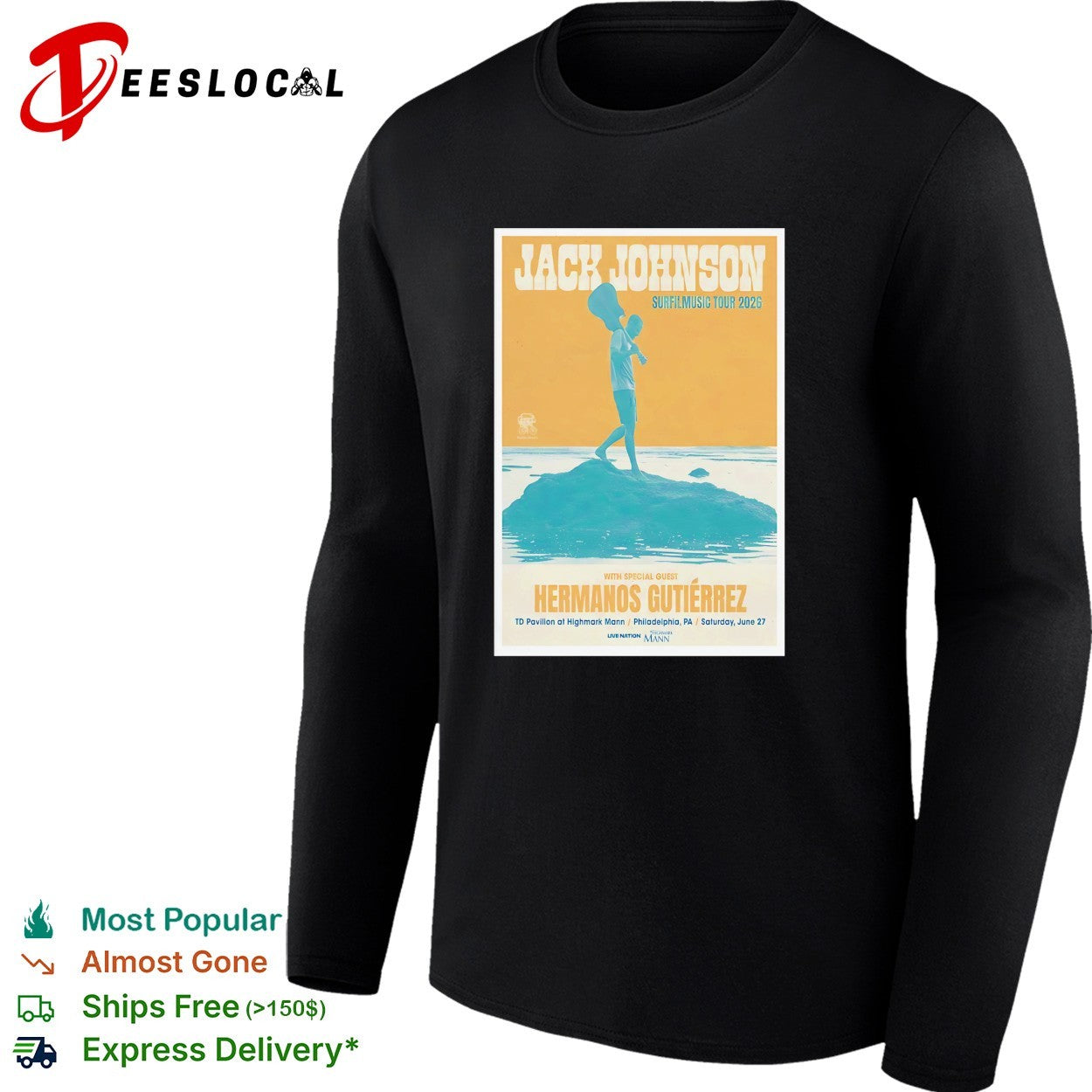 Jack Johnson Sunmoon tour 2026 poster shirt
