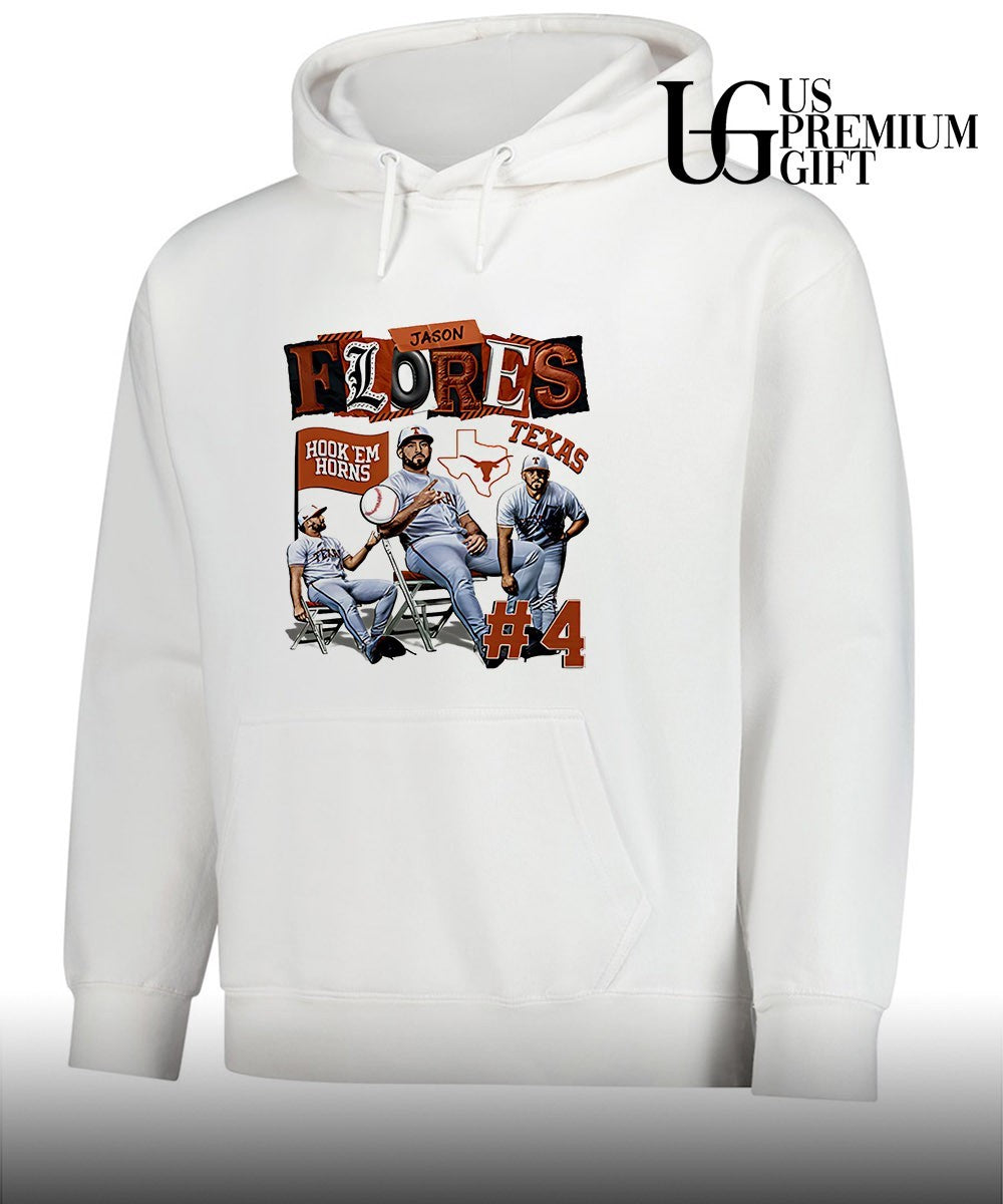 Jason Flores player Texas Longhorns NCAA Baseball youth Collage shirt