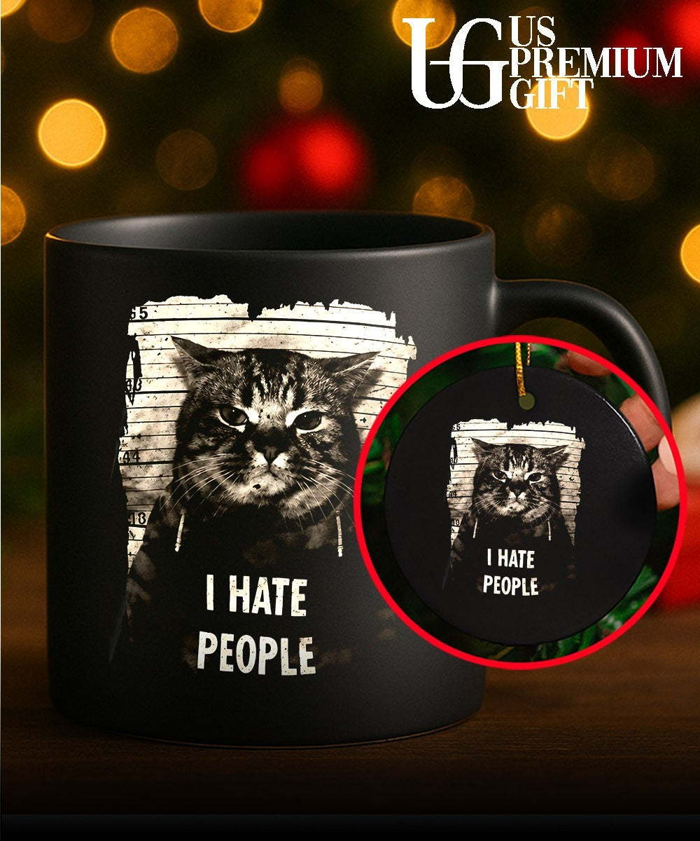 Jeff Satur Cat I hate people shirt