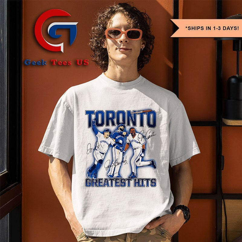 Joe Carter Jose Bautista & George Springer Toronto Blue Jays greatest hits shirt
