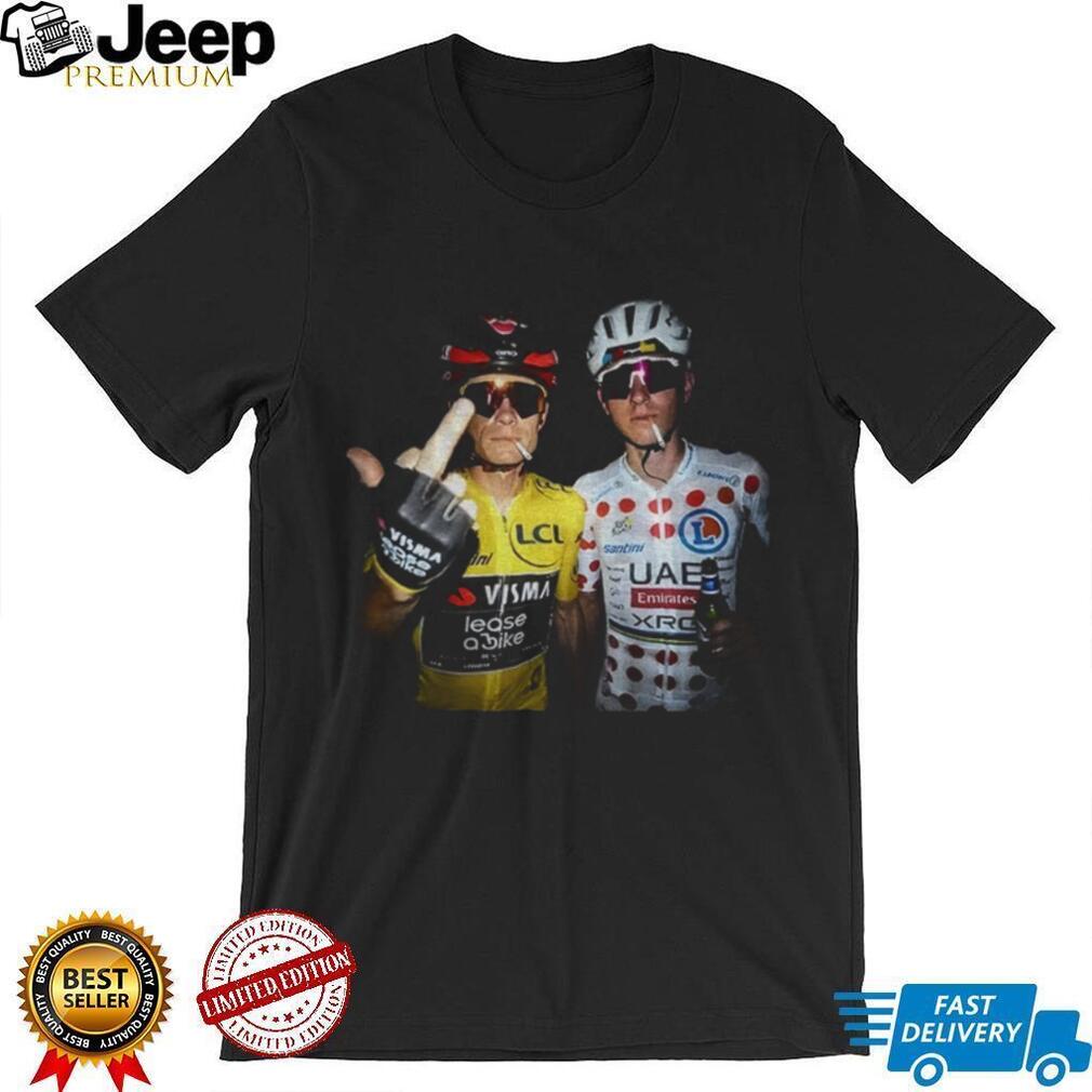 Jonas Vingegaard Tadej Pogačar 2026 middle finger graphic shirt