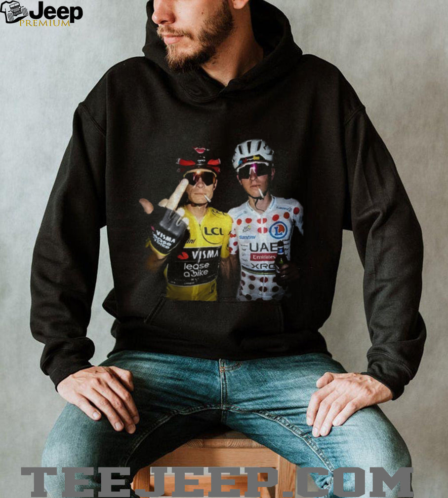 Jonas Vingegaard Tadej Pogačar 2026 middle finger graphic shirt