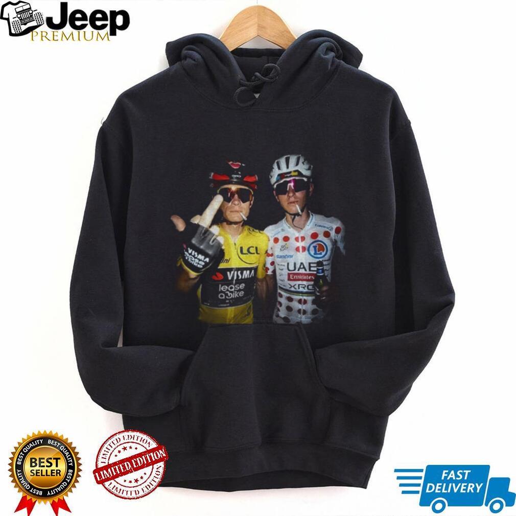 Jonas Vingegaard Tadej Pogačar 2026 middle finger graphic shirt